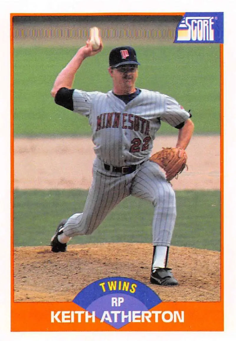 1989 Score #381 Keith Atherton NM-MT Minnesota Twins Baseball Card - Baseball Card Single
