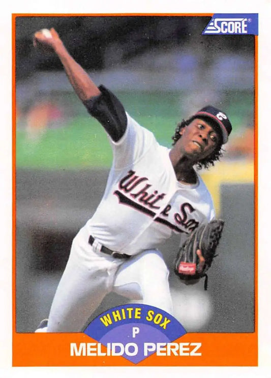 1989 Score #386 Melido Perez NM-MT Chicago White Sox Baseball Card - Baseball Card Single