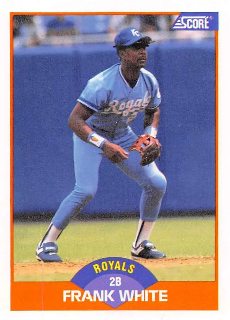 1989 Score #390 Frank White NM-MT Kansas City Royals Baseball Card - Baseball Card Single