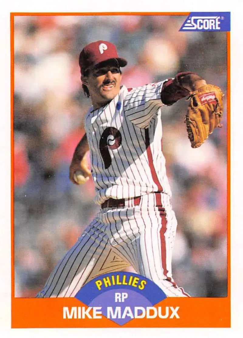 1989 Score #393 Mike Maddux NM-MT Philadelphia Phillies Baseball Card - Baseball Card Single