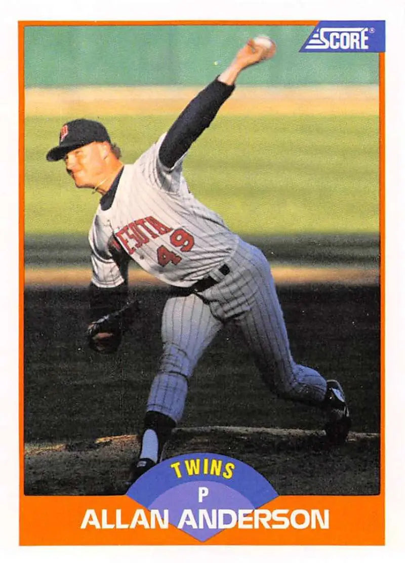 1989 Score #394 Allan Anderson NM-MT Minnesota Twins Baseball Card - Baseball Card Single