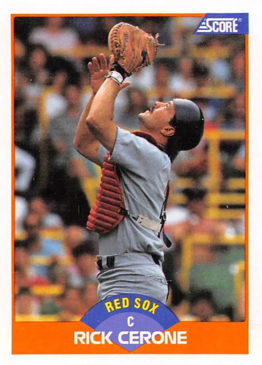 1989 Score #396 Rick Cerone NM-MT Boston Red Sox Baseball Card - Baseball Card Single