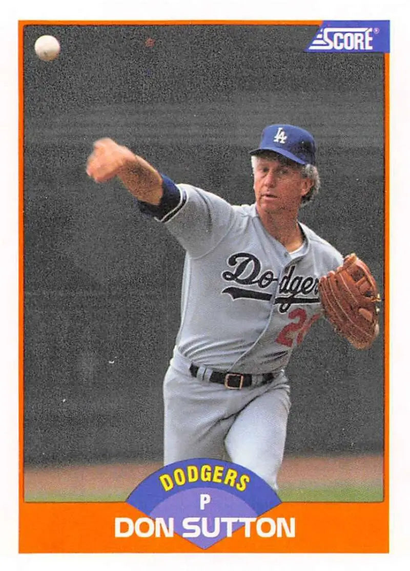 1989 Score #400 Don Sutton NM-MT Los Angeles Dodgers Baseball Card - Baseball Card Single
