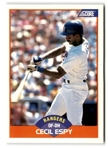 1989 Score #401 Cecil Espy EX/NM Rangers ID:66783 - Baseball Card Single
