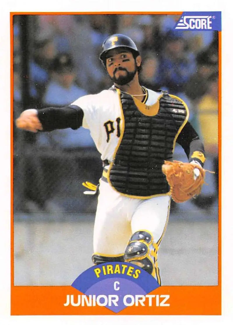 1989 Score #402 Junior Ortiz NM-MT Pittsburgh Pirates Baseball Card - Baseball Card Single