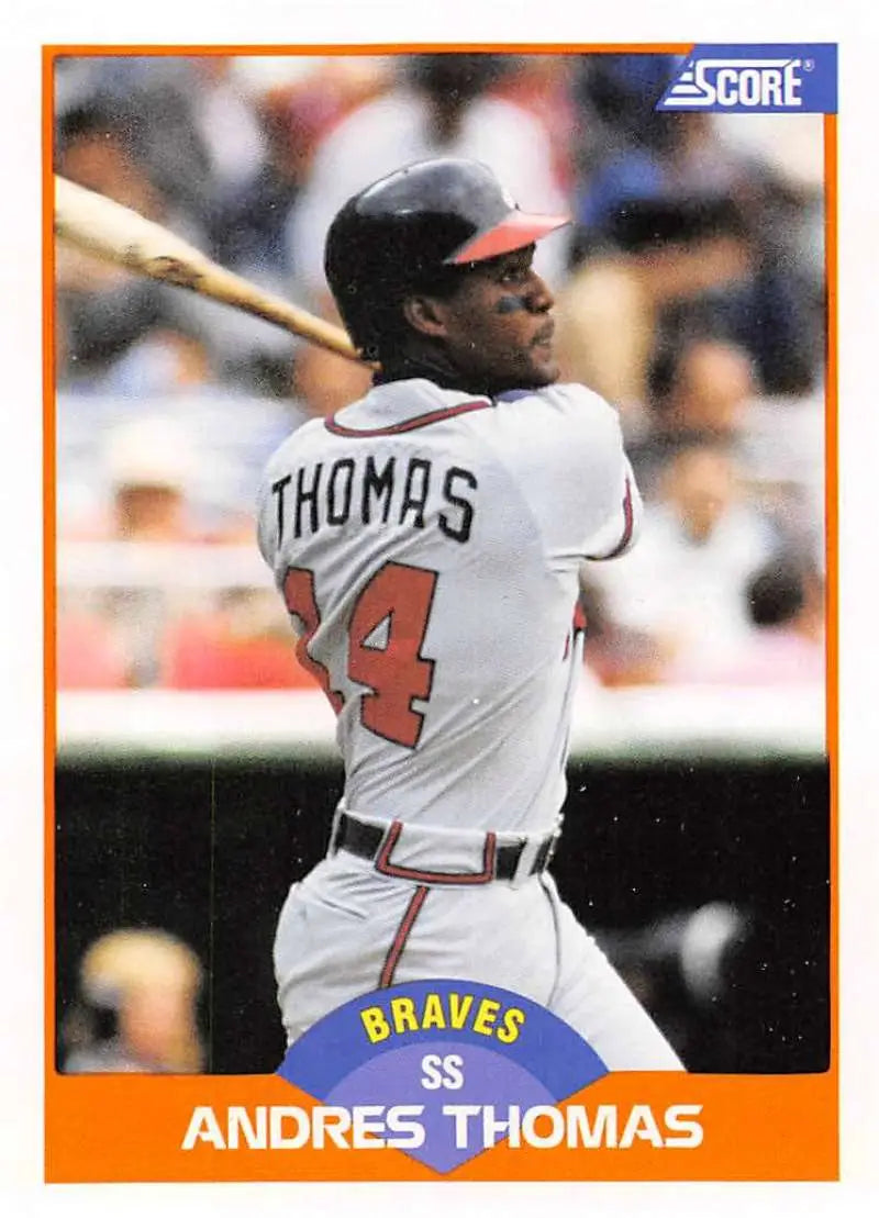 1989 Score #406 Andres Thomas NM-MT Atlanta Braves Baseball Card - Baseball Card Single