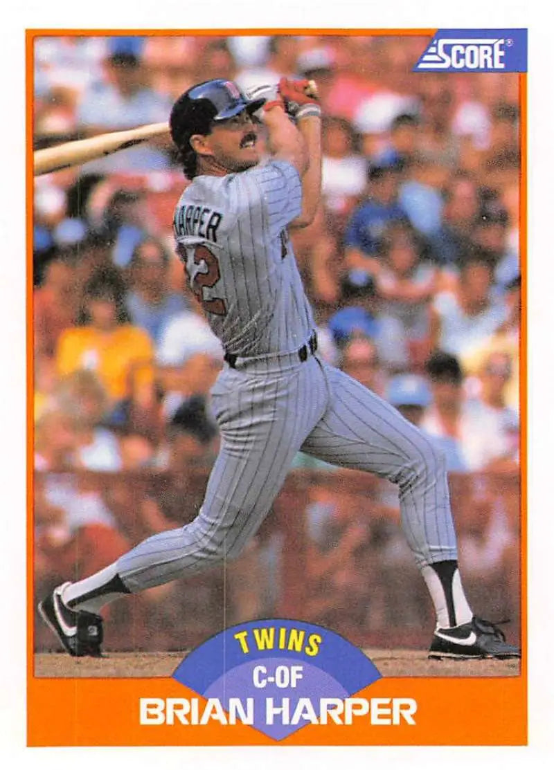 1989 Score #408 Brian Harper NM-MT Minnesota Twins Baseball Card - Baseball Card Single