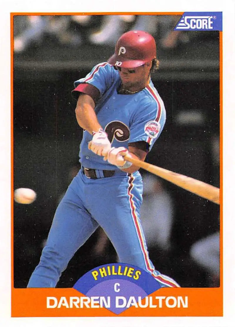 1989 Score #413 Darren Daulton NM-MT Philadelphia Phillies Baseball Card - Baseball Card Single