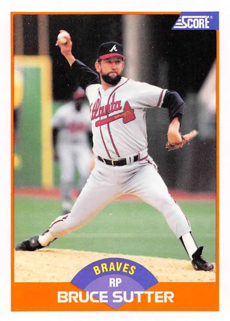 1989 Score #425 Bruce Sutter NM-MT Atlanta Braves Baseball Card - Baseball Card Single