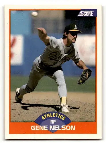 Original gloss Gene Nelson Oakland baseball card featuring Nelson Oakland Athletics team player
