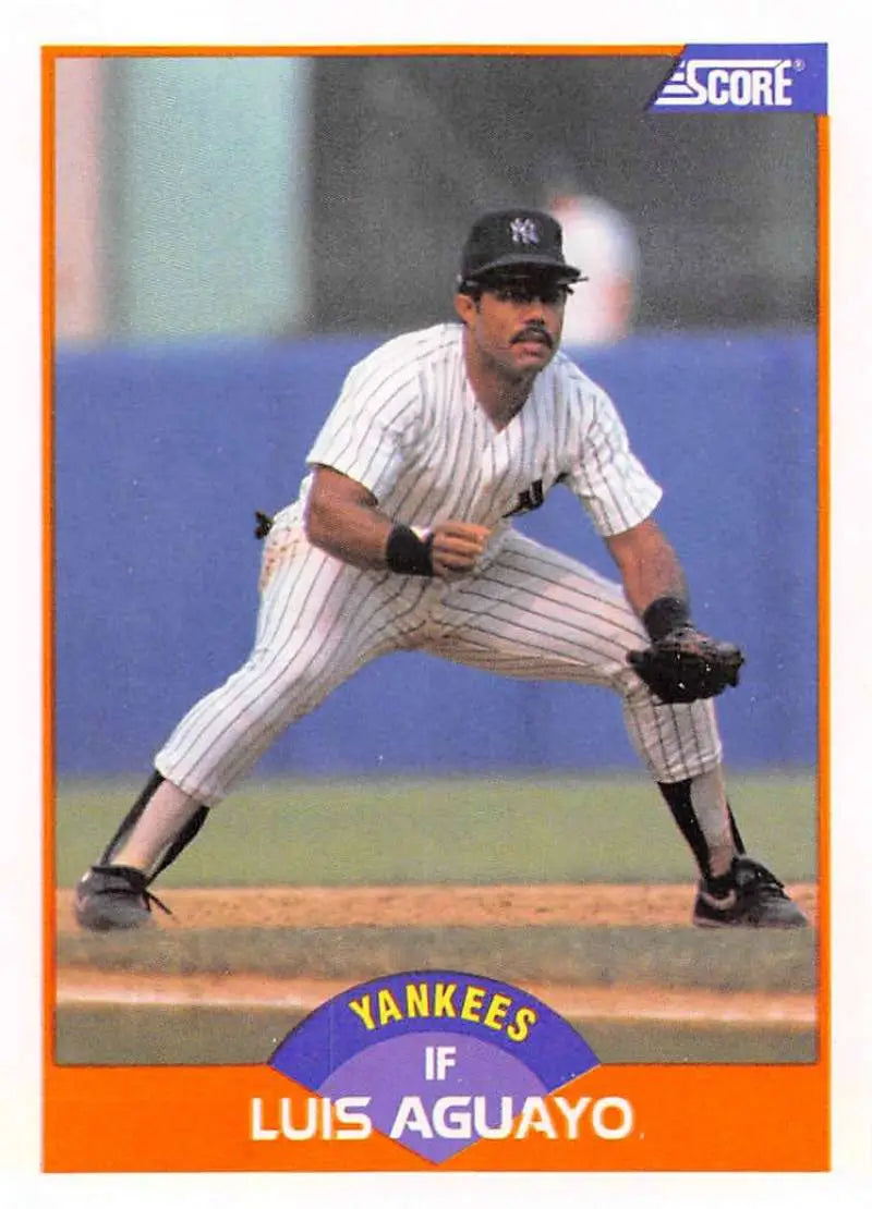 1989 Score #436 Luis Aguayo NM-MT New York Yankees Baseball Card - Baseball Card Single