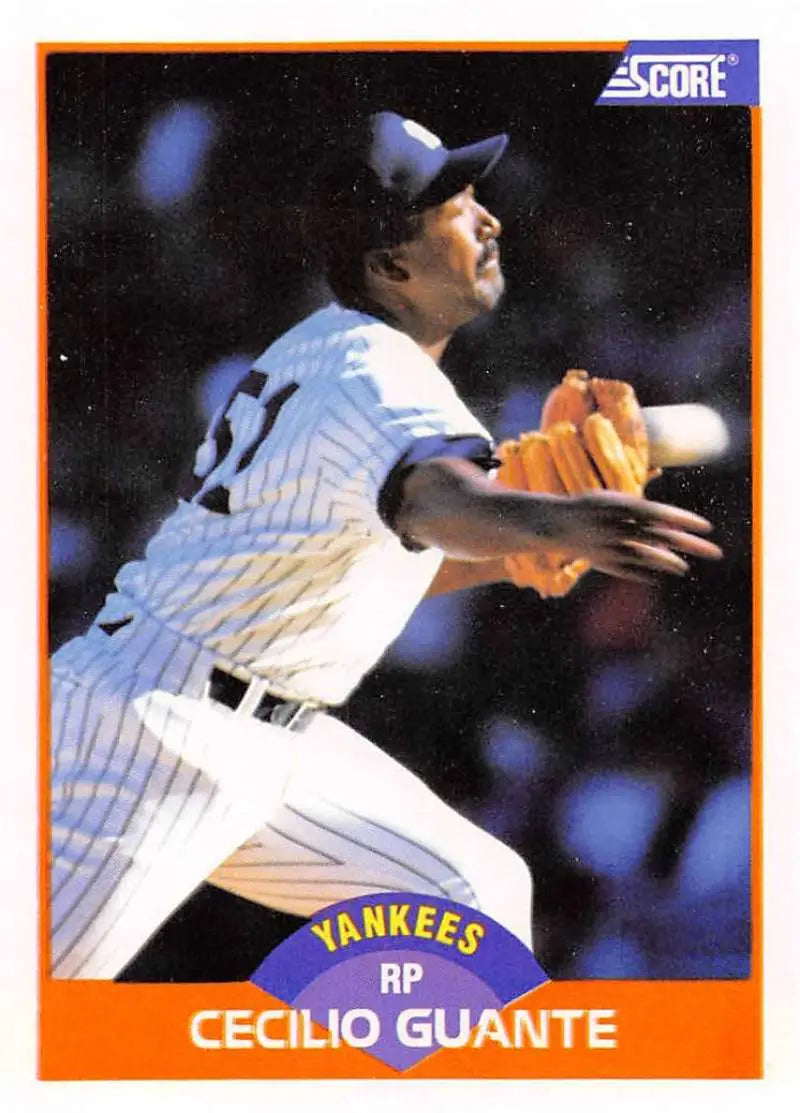 1989 Score #439 Cecilio Guante NM-MT New York Yankees Baseball Card - Baseball Card Single