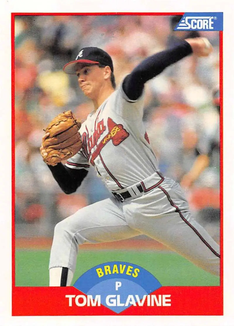 1989 Score #442 Tom Glavine NM-MT Atlanta Braves Baseball Card - Baseball Card Single