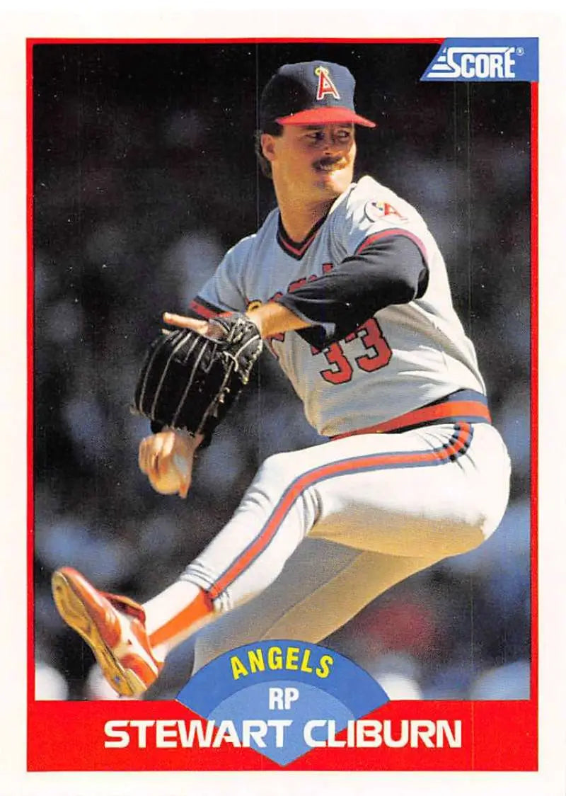 1989 Score #445 Stew Cliburn NM-MT California Angels Baseball Card - Baseball Card Single