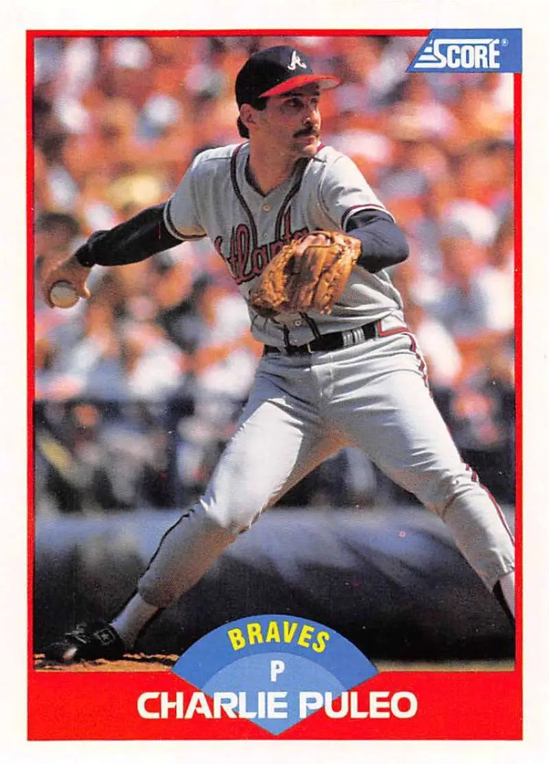 1989 Score #448 Charlie Puleo NM-MT Atlanta Braves Baseball Card - Baseball Card Single