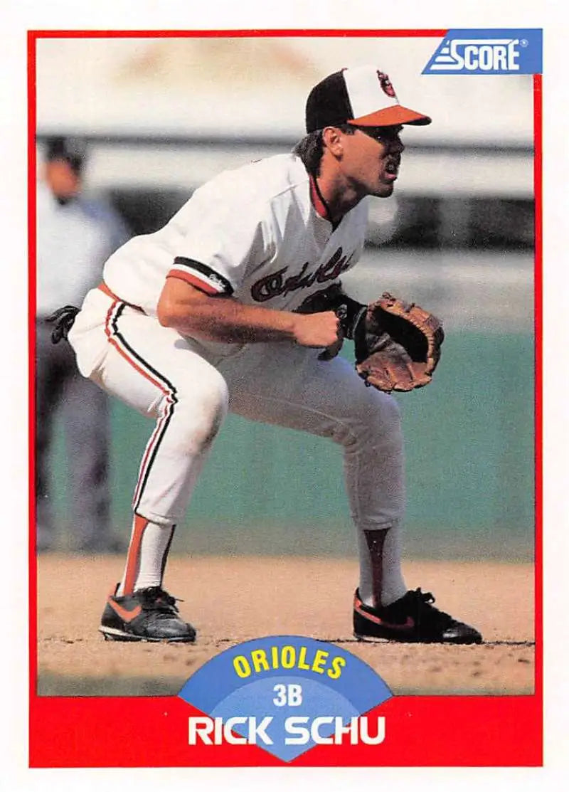 1989 Score #452 Rick Schu NM-MT Baltimore Orioles Baseball Card - Baseball Card Single