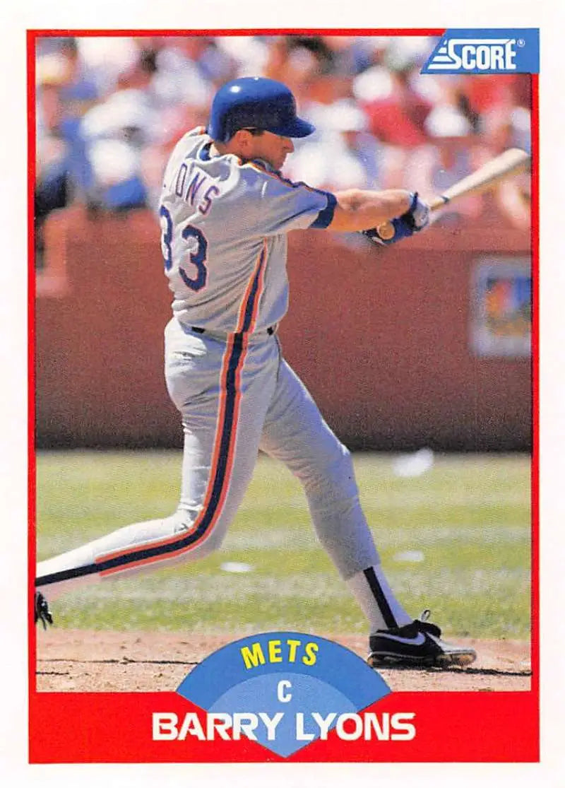 1989 Score #456 Barry Lyons NM-MT New York Mets Baseball Card - Baseball Card Single