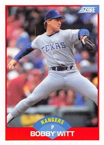 1989 Score Bobby Witt baseball card with original gloss, NM-MT condition