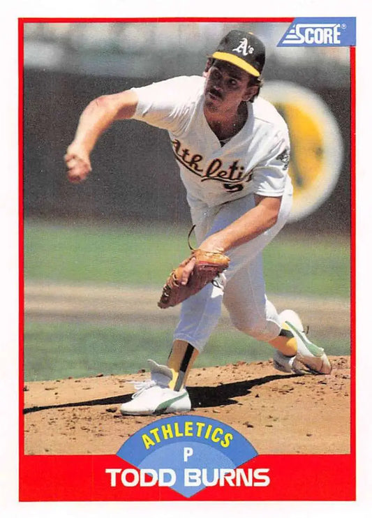 1989 Score #465 Todd Burns NM-MT RC Rookie Oakland Athletics Baseball Card - Baseball Card Single