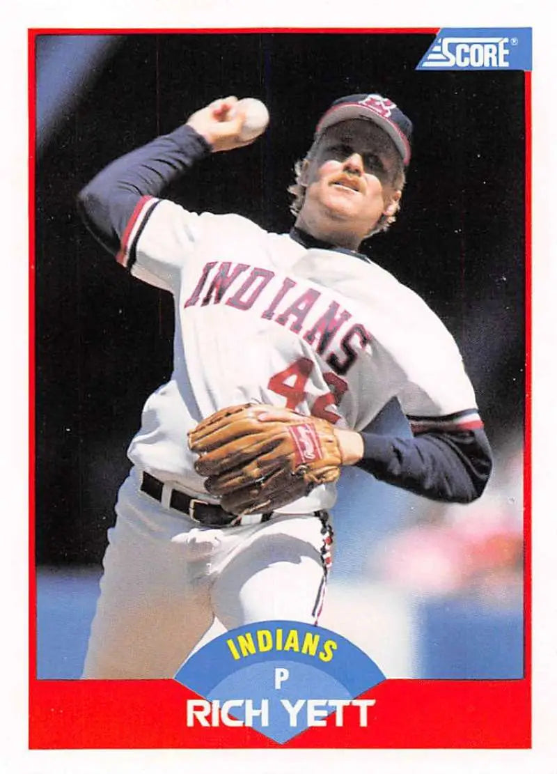 1989 Score #467 Rich Yett NM-MT Cleveland Indians Baseball Card - Baseball Card Single