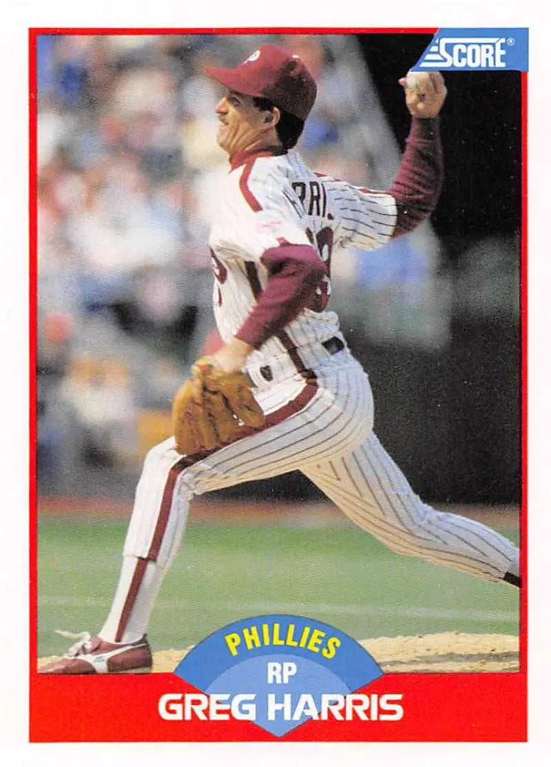 1989 Score #476 Greg Harris NM-MT Philadelphia Phillies Baseball Card - Baseball Card Single
