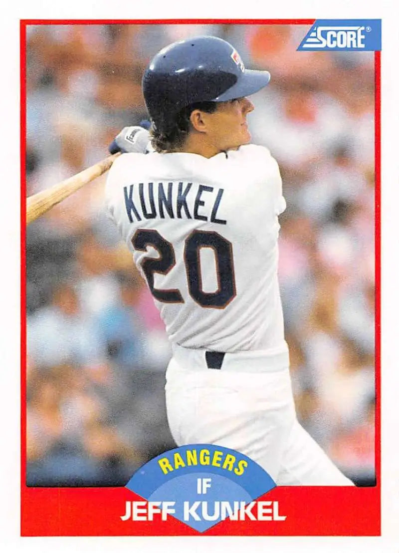 1989 Score #484 Jeff Kunkel NM-MT Texas Rangers Baseball Card - Baseball Card Single