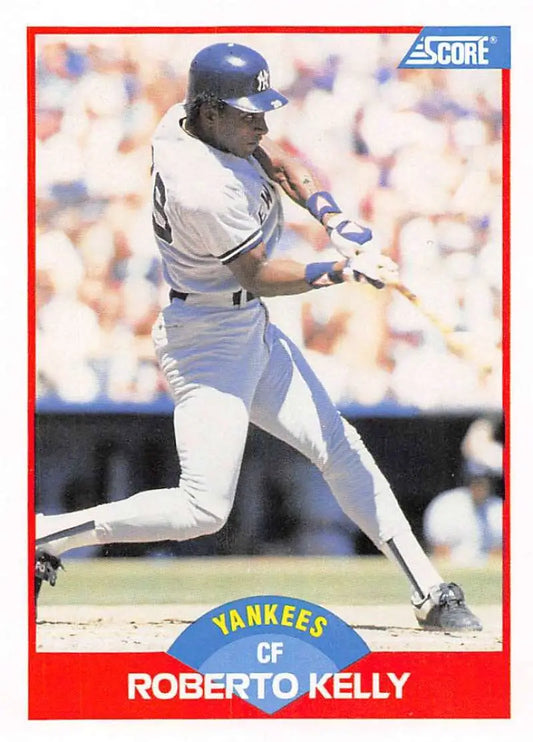 1989 Score #487 Roberto Kelly NM-MT New York Yankees Baseball Card - Baseball Card Single