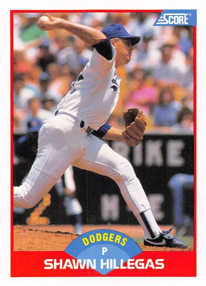 1989 Score #488 Shawn Hillegas NM-MT Los Angeles Dodgers Baseball Card - Baseball Card Single