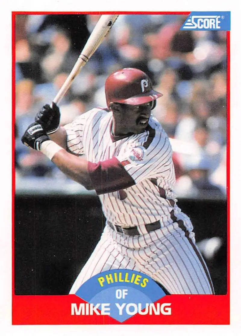 1989 Score #494 Mike Young NM-MT Philadelphia Phillies Baseball Card - Baseball Card Single