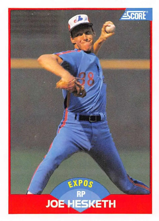 1989 Score #498 Joe Hesketh NM-MT Montreal Expos Baseball Card - Baseball Card Single