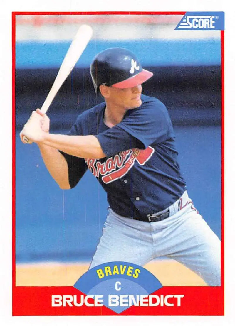 1989 Score #502 Bruce Benedict NM-MT Atlanta Braves Baseball Card - Baseball Card Single