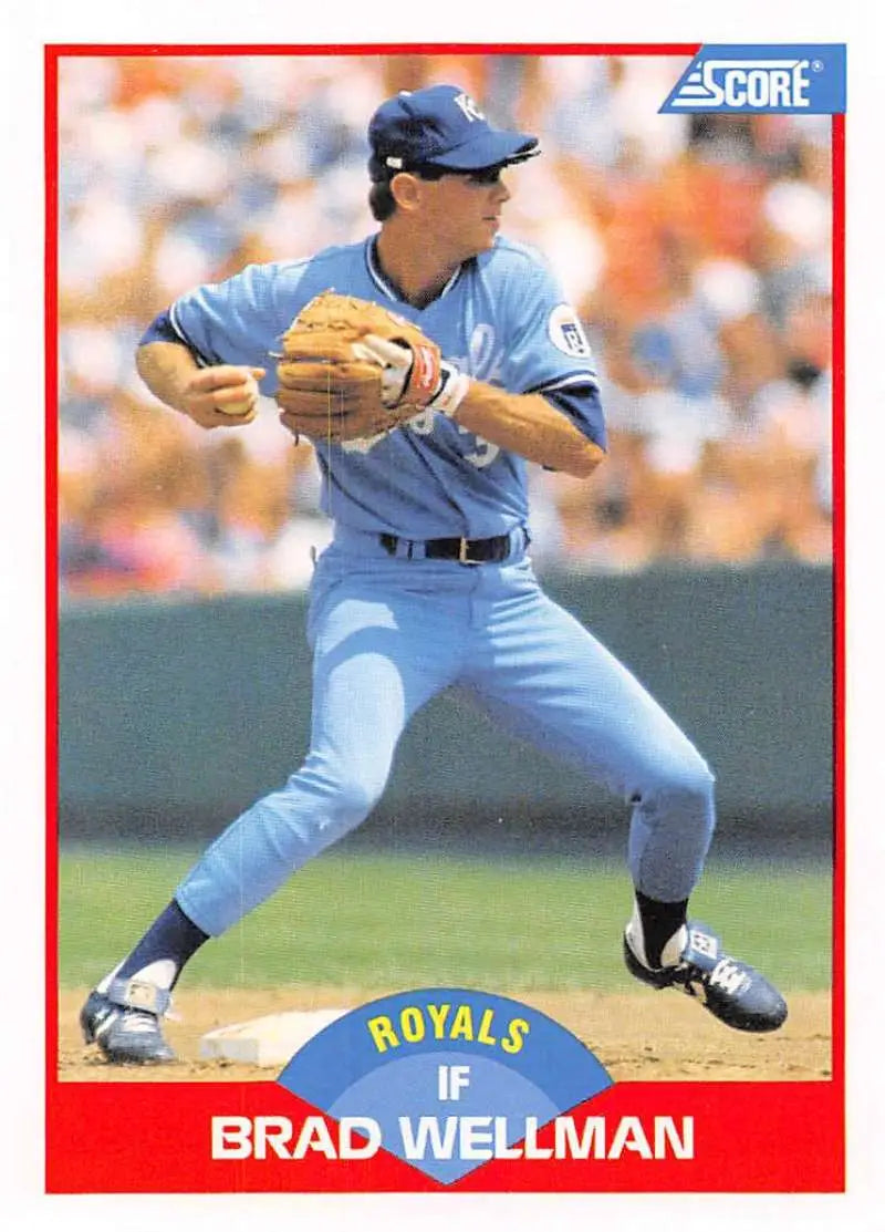 1989 Score #504 Brad Wellman NM-MT Kansas City Royals Baseball Card - Baseball Card Single