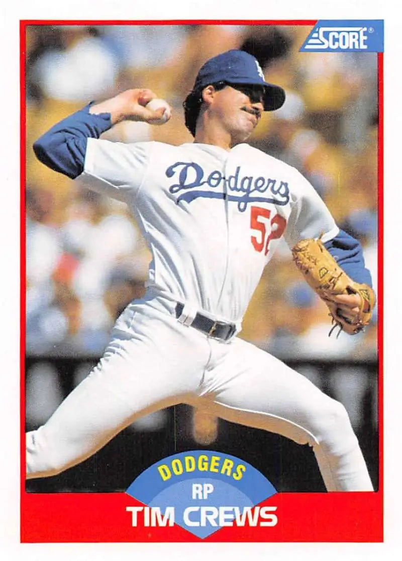 1989 Score #505 Tim Crews NM-MT Los Angeles Dodgers Baseball Card - Baseball Card Single