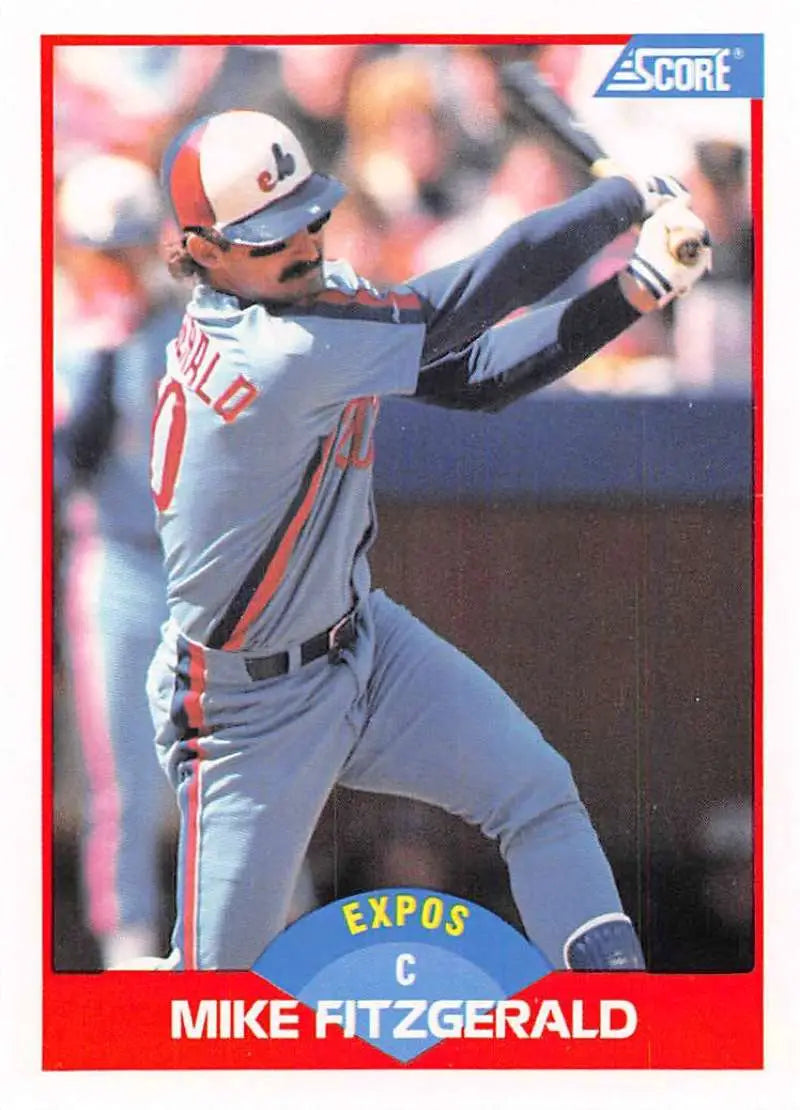 1989 Score #511 Mike Fitzgerald NM-MT Montreal Expos Baseball Card - Baseball Card Single