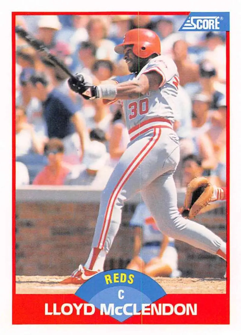 1989 Score #521 Lloyd McClendon NM-MT Cincinnati Reds Baseball Card - Baseball Card Single
