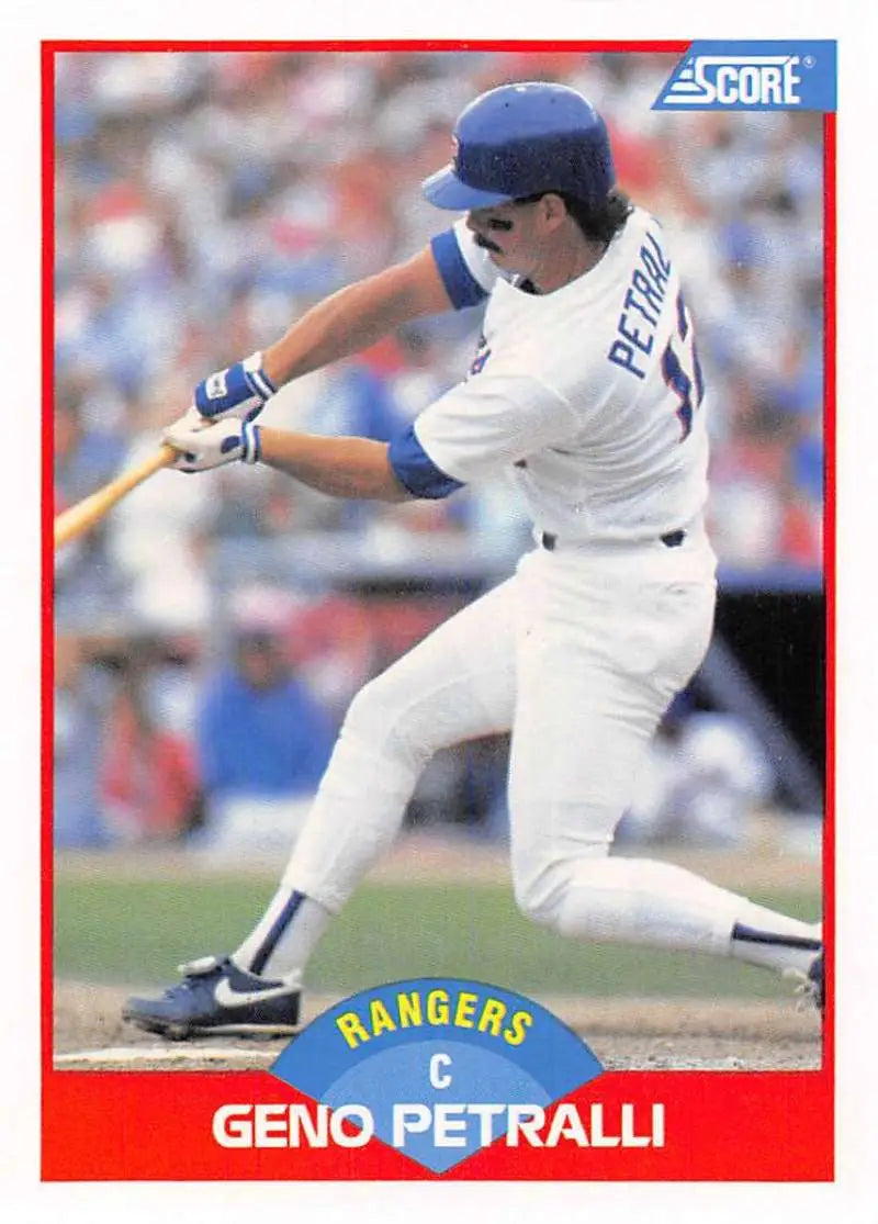 1989 Score #526 Geno Petralli NM-MT Texas Rangers Baseball Card - Baseball Card Single