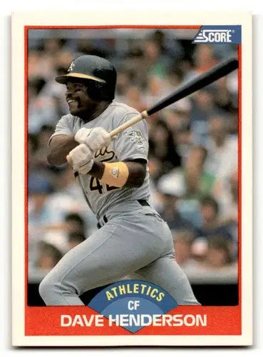 1989 Score Dave Henderson Oakland Athletics baseball card front view