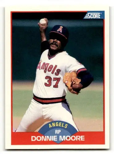 Original gloss Donnie Moore California Angels baseball card from 1989 Score #535