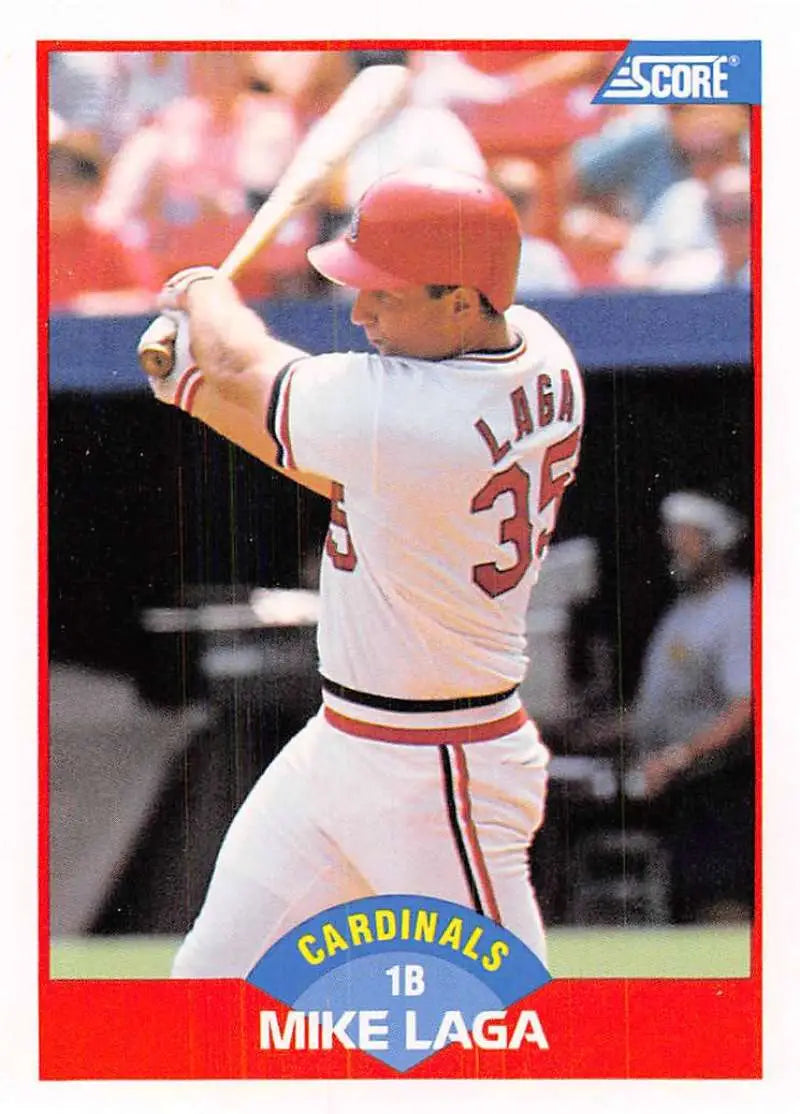 1989 Score #536 Mike Laga NM-MT St. Louis Cardinals Baseball Card - Baseball Card Single