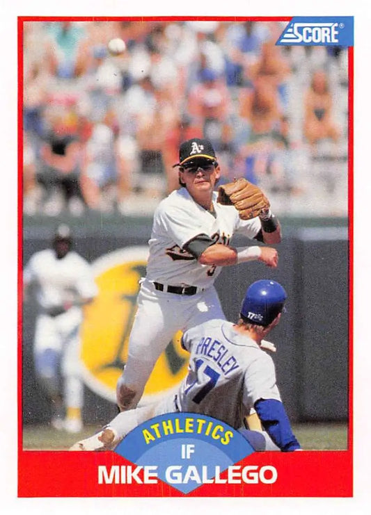 1989 Score #537 Mike Gallego NM-MT Oakland Athletics Baseball Card - Baseball Card Single