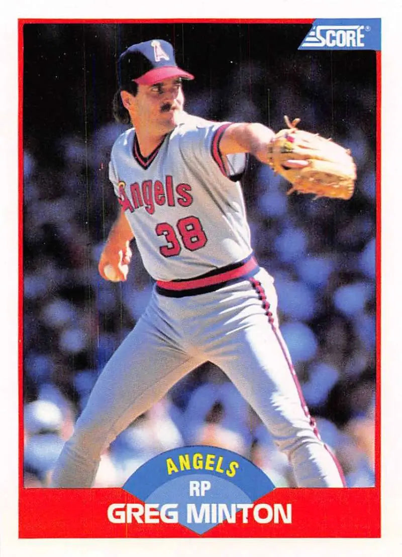 1989 Score #543 Greg Minton NM-MT California Angels Baseball Card - Baseball Card Single