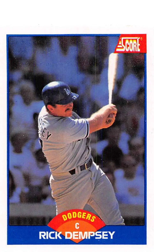 1989 Score #556 Rick Dempsey NM-MT Los Angeles Dodgers Baseball Card - Baseball Card Single