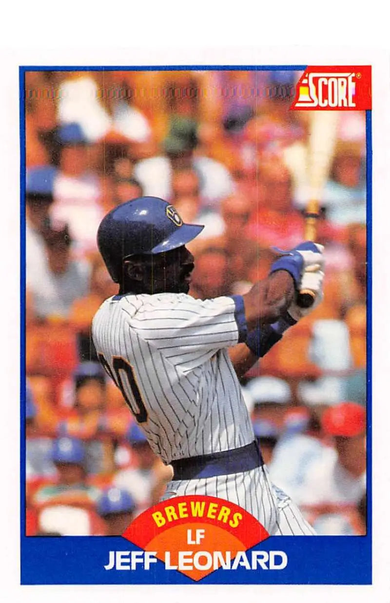 1989 Score #557 Jeffrey Leonard NM-MT Milwaukee Brewers Baseball Card - Baseball Card Single