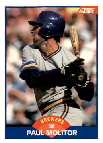Original gloss Paul Molitor Milwaukee baseball card from 1990 Score series
