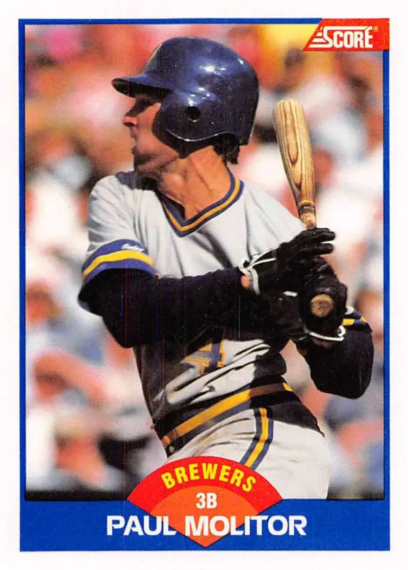 1989 Score #565 Paul Molitor NM-MT Milwaukee Brewers Baseball Card - Baseball Card Single