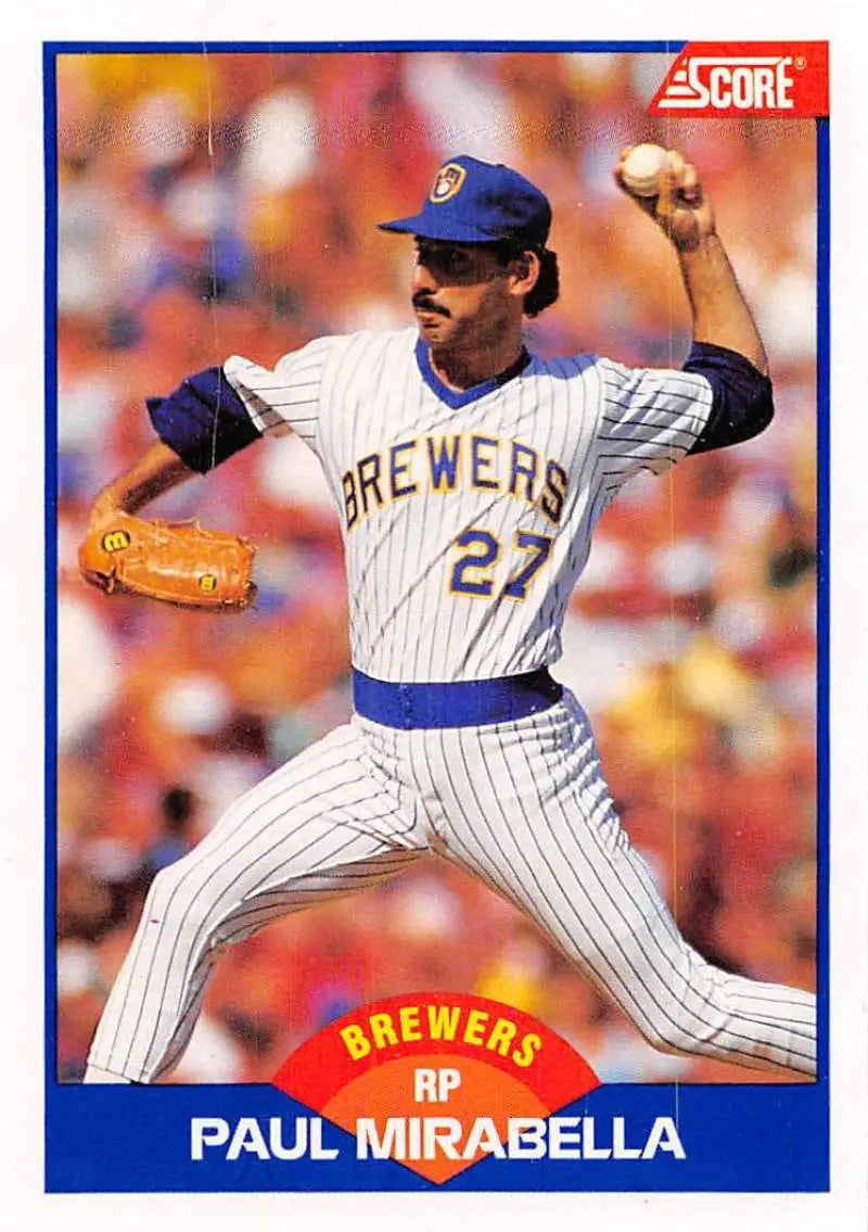 1989 Score #569 Paul Mirabella NM-MT Milwaukee Brewers Baseball Card - Baseball Card Single