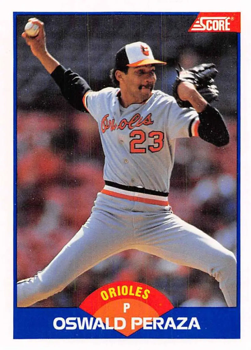 1989 Score #571 Oswald Peraza NM-MT RC Rookie Baltimore Orioles Baseball Card - Baseball Card Single