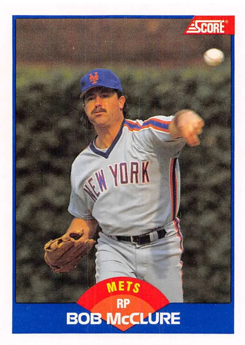1989 Score #572 Bob McClure NM-MT New York Mets Baseball Card - Baseball Card Single