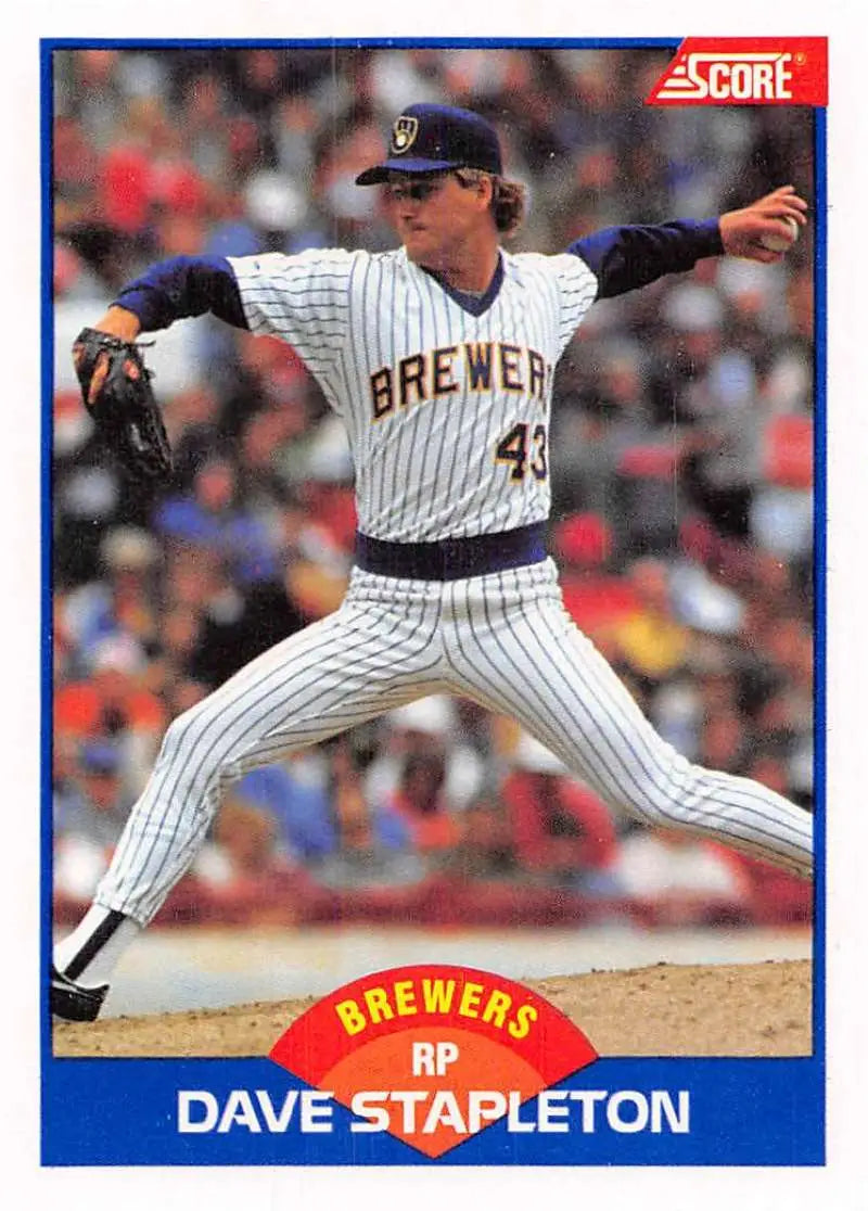 1989 Score #581 Dave Stapleton NM-MT Milwaukee Brewers Baseball Card - Baseball Card Single