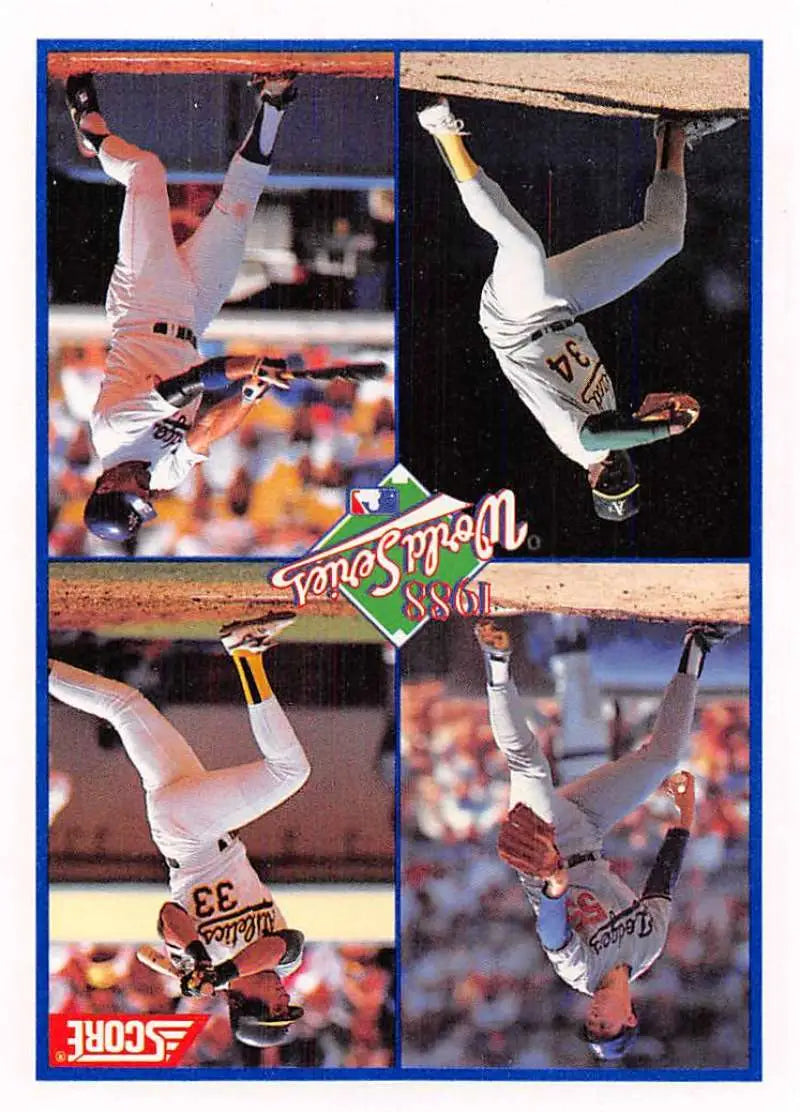 1989 Score #582 Orel Hershiser/Kirk Gibson/Jose Canseco/Dave Stewart NM-MT Oakland A’s/Los Angeles Dodgers Baseball